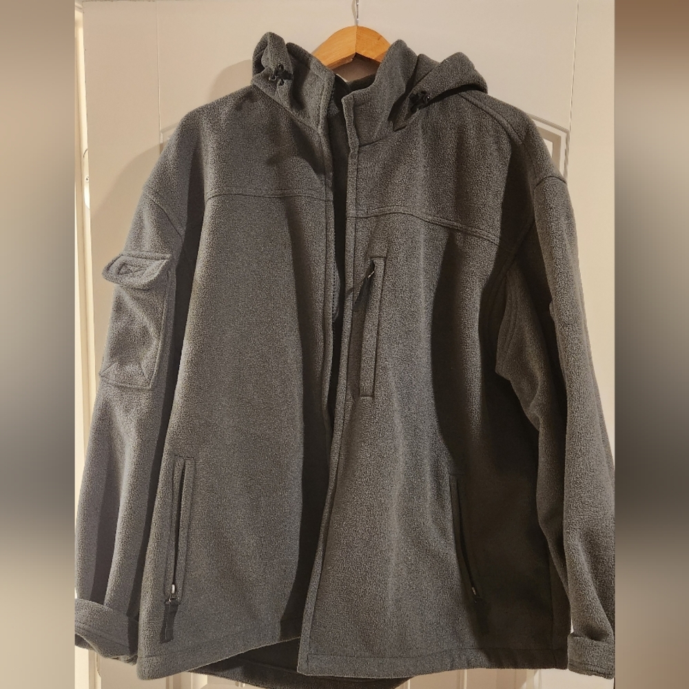 Duluth Trading Co Shoreman's Hooded Fleece 100% Windproof Jacket
